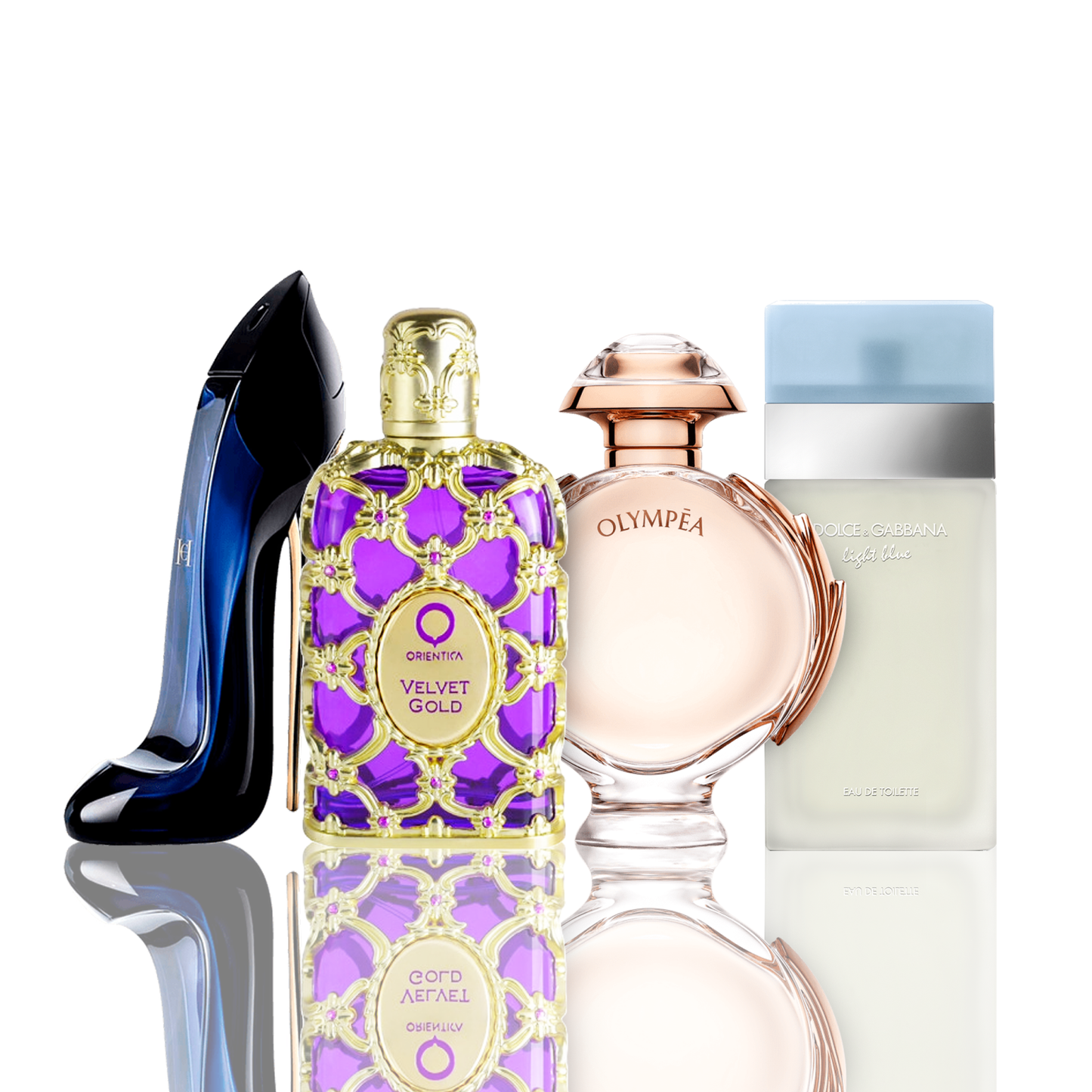 Combo 4 Parfemi - Light Blue + Orientica Velvet Gold + Good Girl + Olympea 100ML