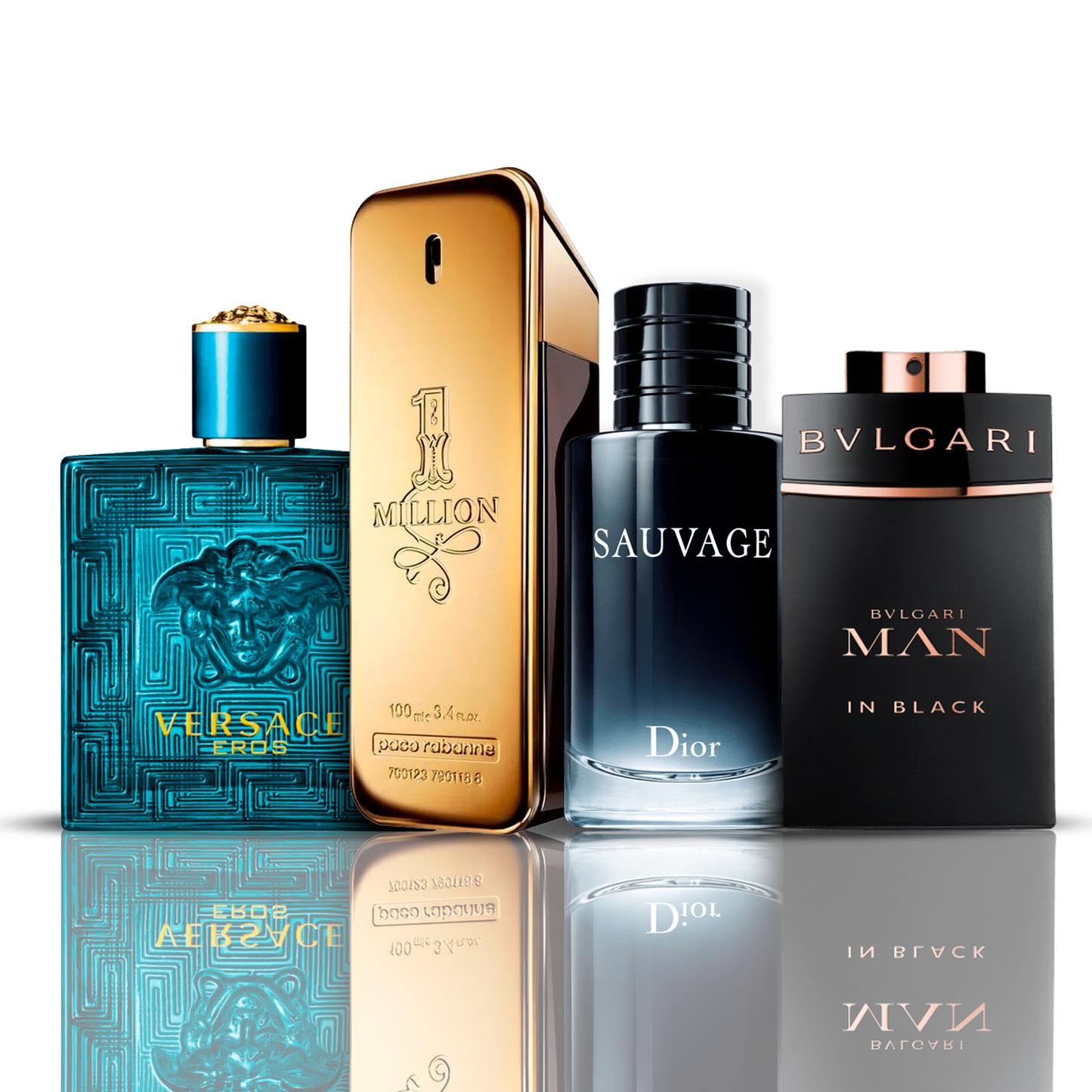 Combo 4 Parfemi - Eros Versace + One Million Paco Rabanne + Bvlgari Man in Black + Sauvage Dior 100ML